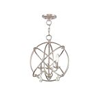 Livex Lighting 40904-91 Aria 3-lumières 180W Nickel brossé Convertible Plafonnier semi encastré ou Lustre