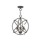 Livex Lighting 40904-92 Aria 3-lumières 180W Bronze anglais Convertible Plafonnier semi encastré ou Lustre