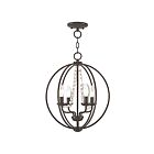 Livex Lighting 40914-92 Arabella 4-lumières 240W Bronze anglais Convertible Plafonnier semi encastré ou Lustre