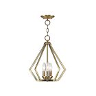 Livex Lighting 40923-01 Prism 3-lumières 180W Laiton antique Convertible Plafonnier semi encastré ou Lustre