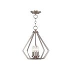Livex Lighting 40923-91 Prism 3-lumières 180W Nickel brossé Convertible Plafonnier semi encastré ou Lustre