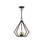 Livex Lighting Prism 40923-92 3-Lumières 180W Bronze anglais avec finitions en laiton antique Plafonnier Semi Encastré