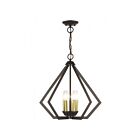 Livex Lighting 40926-01 Prism 5-lumières 300W Bronze anglais avec accents en laiton antique Lustre