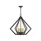 Livex Lighting 40873-04 Daphne 6-lumières 360W Bronze anglais avec accents en laiton antique Lustre