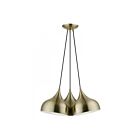 Livex Lighting 40983-01 Amador 3-Lumières 180W Laiton antique Suspendu