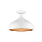 Livex Lighting Amador 41050-69 1-Lumière 40W Blanc brillant avec accents de chrome poli Plafonnier Semi Encastré