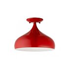 Livex Lighting 41050-72 1-Lumière 40W Rouge brillant et chrome poli Plafonnier semi encastré