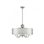Livex Lighting 41105-91 Arabesque 6-Lumières 350W Nickel brossé Cabriolet Suspendu