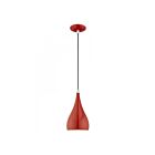 Livex Lighting 41171-72 Amador 1-Lumière 60W Rouge brillant avec accents en chrome poli Suspendu
