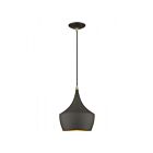 Livex Lighting 41186-07 Waldorf 1-Lumière 60W Bronze avec accents en laiton antique Suspendu