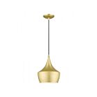 Livex Lighting 41186-33 Waldorf 1-Lumière 60W Or doux avec accents en laiton poli Suspendu