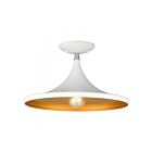 Livex Lighting Waldorf 41189-03 1-Lumière 60W Blanc avec finitions en nickel brossé Plafonnier Semi Encastré