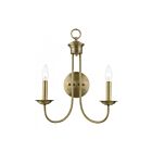 Livex Lighting Estate 42682-01 120W 2-Lumières Laiton antique Applique Murale
