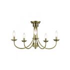 Livex Lighting Estate 42684-01 5-Lumières 300W Laiton antique Plafonnier Semi Encastré