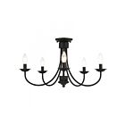 Livex Lighting Estate 42684-04 5-Lumières 300W Noir Plafonnier Semi Encastré