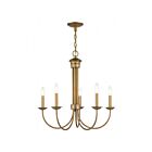 Livex Lighting 42685-91 Estate 5-lumières 300W Feuille d'or antique Lustre