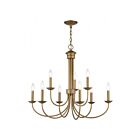 Livex Lighting 42687-91 Estate 9-lumières 540W Feuille d'or antique Lustre