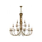 Livex Lighting 42688-91 Estate 21-lumières 840W Feuille d'or antique Lustre