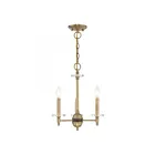 Livex Lighting 42703-07 Bennington 3-lumières 180W Laiton antique avec accents de bronze Lustre
