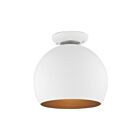 Livex Lighting Piedmont 43390-03 1-Lumière 40W Blanc avec accents de nickel brossé Plafonnier Semi Encastré