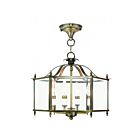 Livex Lighting 4398-01 Livingston 4-Lumières 240W Laiton antique Cabriolet Plafonnier semi-encastré ou Suspendu