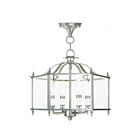 Livex Lighting 4398-91 Livingston 4-Lumières 240W Nickel brossé Cabriolet Plafonnier semi-encastré ou Suspendu