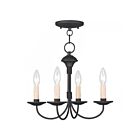Livex Lighting 4524-04 Heritage 4-lumières 240W Noir Convertible Plafonnier semi encastré ou Lustre