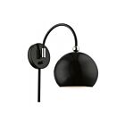 Livex Lighting Stockton 45489-68 60W 1-Lumière Noir brillant avec accents de chrome poli Applique Murale