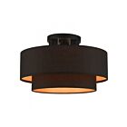 Livex Lighting Sentosa 45614-04 3-Lumières 120W Noir Plafonnier Semi Encastré