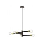 Livex Lighting 45865-12 Bannister 5-lumières 300W Bronze avec accents en laiton antique Lustre