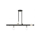 Livex Lighting 45866-12 Bannister 6-lumières 360W Noir avec accents en nickel brossé Lustre