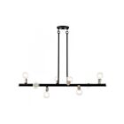 Livex Lighting 45868-91 Bannister 8-lumières 480W Noir avec accents en nickel brossé Lustre
