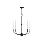 Livex Lighting 46065-04 Clairmont 5-lumières 300W Noir avec accents en nickel brossé Lustre