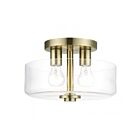 Livex Lighting 46122-01 2-Lumières 80W Laiton antique Plafonnier semi encastré