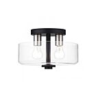 Livex Lighting 46122-04 2-Lumières 80W Noir et nickel brossé Plafonnier semi encastré