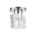 Livex Lighting Rotterdam 46180-35 1-Lumière 60W Nickel poli Plafonnier Semi Encastré