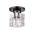 Livex Lighting Rotterdam 46180-46 1-Lumière 60W Chromé noir Plafonnier Semi Encastré