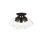 Livex Lighting Montgomery 46339-07 3-Lumières 300W Bronze Plafonnier Semi Encastré