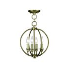 Livex Lighting 4664-01 Milania 4-Lumières 240W Laiton antique Cabriolet Plafonnier semi-encastré ou Suspendu