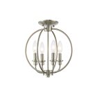 Livex Lighting 4664-91 Milania 4-Lumières 240W Nickel brossé Cabriolet Plafonnier semi-encastré ou Suspendu