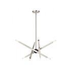 Livex Lighting 46847-46 Monaco 8-lumières 480W Nickel brossé avec accent chromé noir Lustre