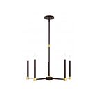 Livex Lighting 46885-07 Karlstad 5-lumières 300W Bronze avec accents en laiton satiné Lustre