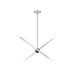 Livex Lighting 46983-91 Monaco 4-lumières 240W Nickel brossé avec accent chromé noir Lustre