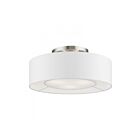 Livex Lighting Gilmore 47173-91 3-Lumières 120W Nickel brossé avec des accents blancs brillants Plafonnier Semi Encastré