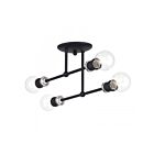 Livex Lighting 47176-04 4-Lumières 160W Noir et nickel brossé Plafonnier semi encastré
