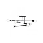 Livex Lighting 47178-04 6-Lumières 240W Noir et Nickel brossé Plafonnier semi encastré