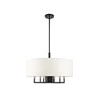 Livex Lighting 49376-04 Meridian 7-Lumières  Noir avec accents en nickel brossé Suspendu
