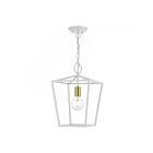 Livex Lighting 49432-03 Devone 1-lumière 100W Blanc avec accent en laiton satiné Lustre