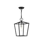 Livex Lighting 49432-04 Devonshire 1-lumière 100W Noir avec accents en nickel brossé Convertible Plafonnier semi encastré ou Lustre