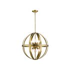 Livex Lighting 49646-01 Stoneridge 6-Lumières 360W Laiton antique avec accents en laiton satiné Suspendu
